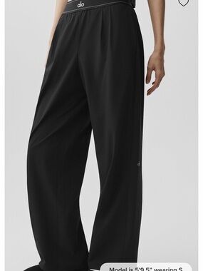 ALO Yoga Black Wide-Leg Trousers